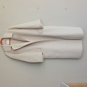 Banana Republic Cream Ivory Oversized Double-Faced Wool Blend Trench Coat Medium